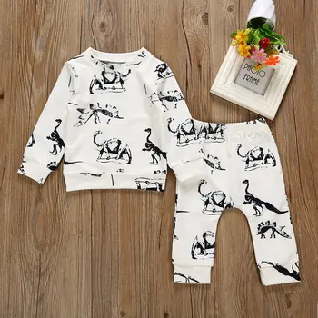 

Pudcoco Girl Boy Set 0-24M AU Baby Boys Girls Dinosaur Clothes Outfit T-shirt Top +Long Pants Leggings Set