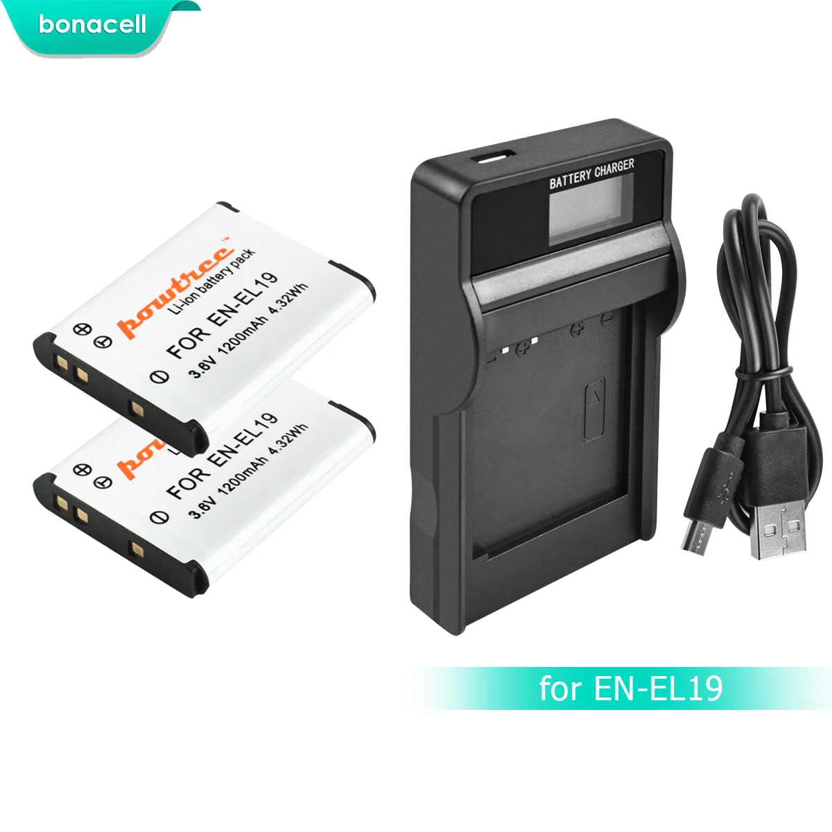 Bonacell 1200 мАч ENEL19 EN EL19 батарея + ЖК зарядное устройство для Nikon Coolpix S32 S33 S100 S2500 S2750 S3100