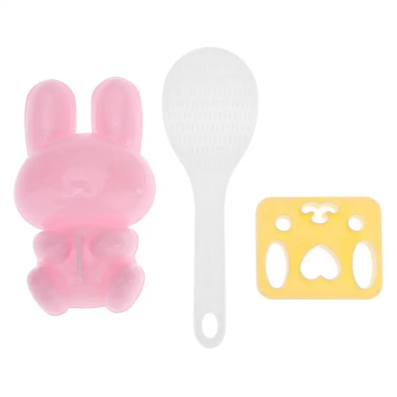 3pcsset Cute Rabbit Animal Shape Sushi Maker Rice Ball Mold Kitchen For Kids Creative Sushi Tools Sets DIY Kitchen Tool Set