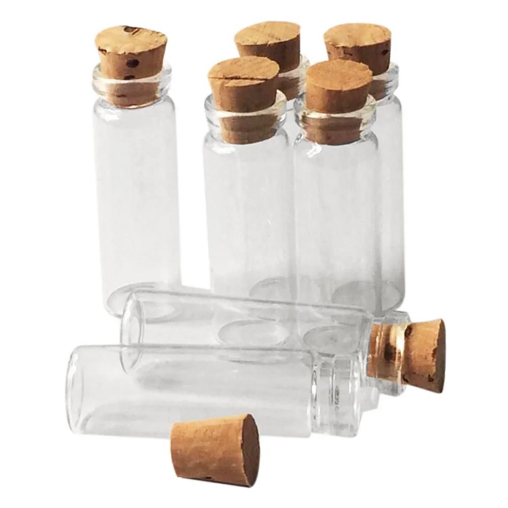 

20Pcs party favor Tiny Mini Empty Clear Cork Glass Bottles Vials 2Ml 11X32Mm