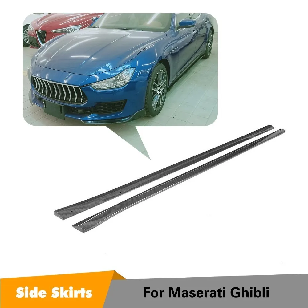 Углеродная боковая юбка для губ Maserati Ghibli Base Sedan 4-Door 2018 2019 автомобильный Стайлинг протектор Углеродная боковая юбка для губ Maserati Ghibli Base Sedan 4-Door 2018 2019 автомобильный Стайлинг протектор