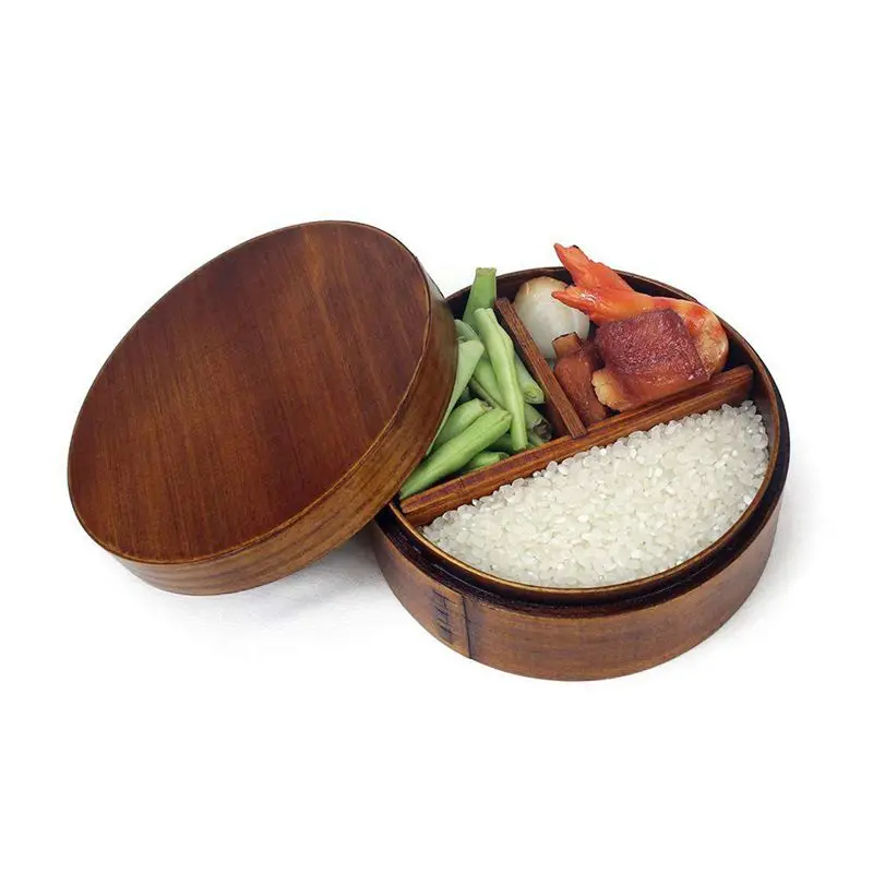 Японский Bento коробки деревянный Ланч-бокс суши портативный пищевой контейнер деревянный пищевой контейнер