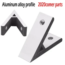 1pc 45 Degree Aluminium Angle Corner Joint Bracket Connector For 2020 Aluminum Profile Extrusion Frame Part transkoot 20pcs aluminum gusset plate angle 1515 bracket for aluminum extrusion profile 1515 series for 3d printer