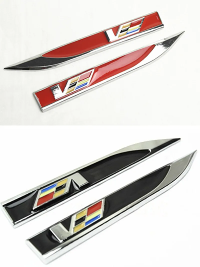 2Pcs Side V Badge Car Sticker Fender Skirts Knife Type Emblem Right Left | Автомобили и мотоциклы