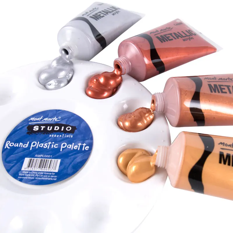 

50ml Metallic Color Acrylic Paint for Textile Drawing Wall Hand Painted Shining Gel Painting Set Pigment for Artist Art Supplies