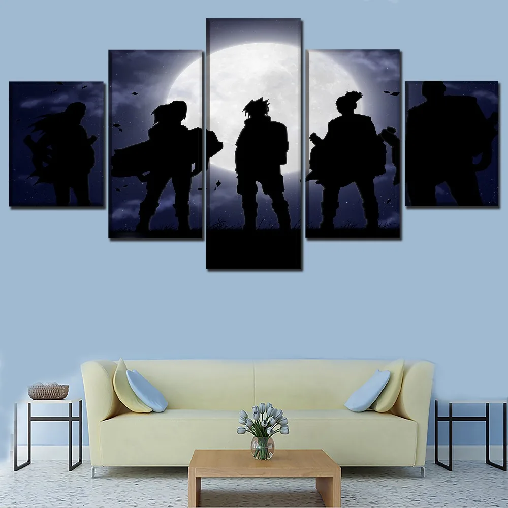 

Canvas Pictures Home Decor Painting Prints Anime Poster Wall Art Living Room 5 Piece Night Naruto Figure Modular Pictures Frame