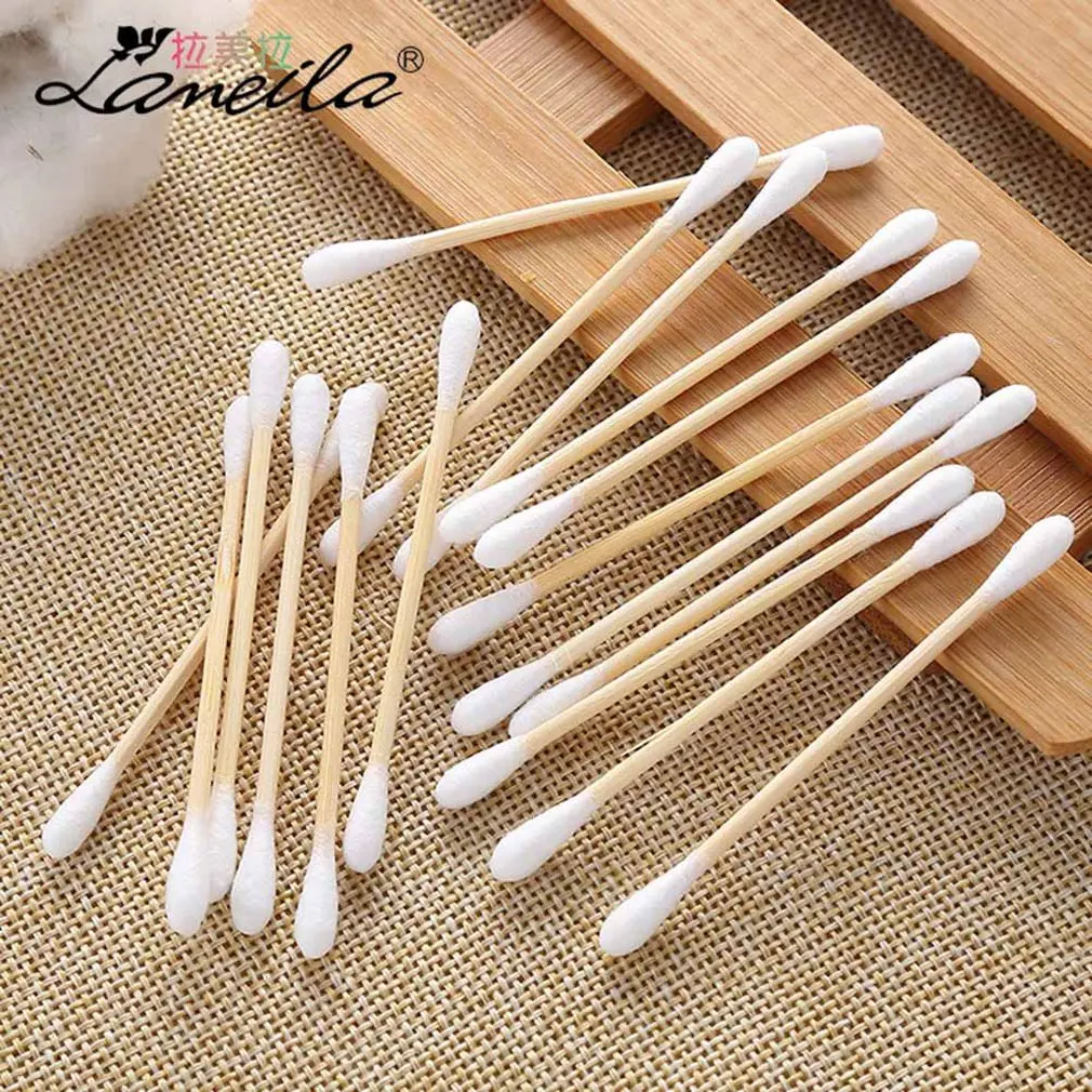 500pcs/box Natural Cotton Swabs Double Head Wood Sticks Nose Ears Cleaning Cosmetics Health Care Cotton Buds 500pcs/box Natural Cotton Swabs Double Head Wood Sticks Nose Ears Cleaning Cosmetics Health Care Cotton Buds