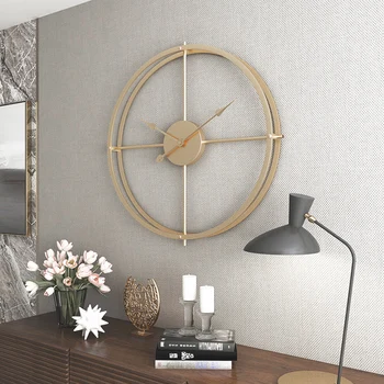 

Nordic wall clock living room decoration minimalist home silent wall hanging table atmosphere creative modern luxury mute clock