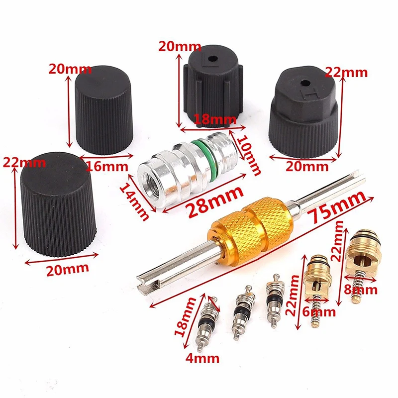 R134a Air Conditioning Automotive Valve Core A//C System Cap Service Remover Tool