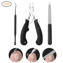 3 в 1 дизайн ногтей маникюрный набор нержавеющая сталь вросшие ногти Ниппер педикюрные ножницы файл атлет набор резцов Уход за ногтями инструменты