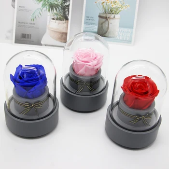 

Rose Fairy Flower Music Ball Rotating Glass Cover Gift Box Preserved Flower Festival DIY Kit