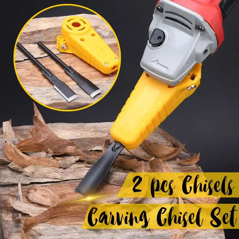  Electric Power Wood Carving Chisel Set Hand Tool Changed Angle Grinder Into Power Chisel Woodworkin