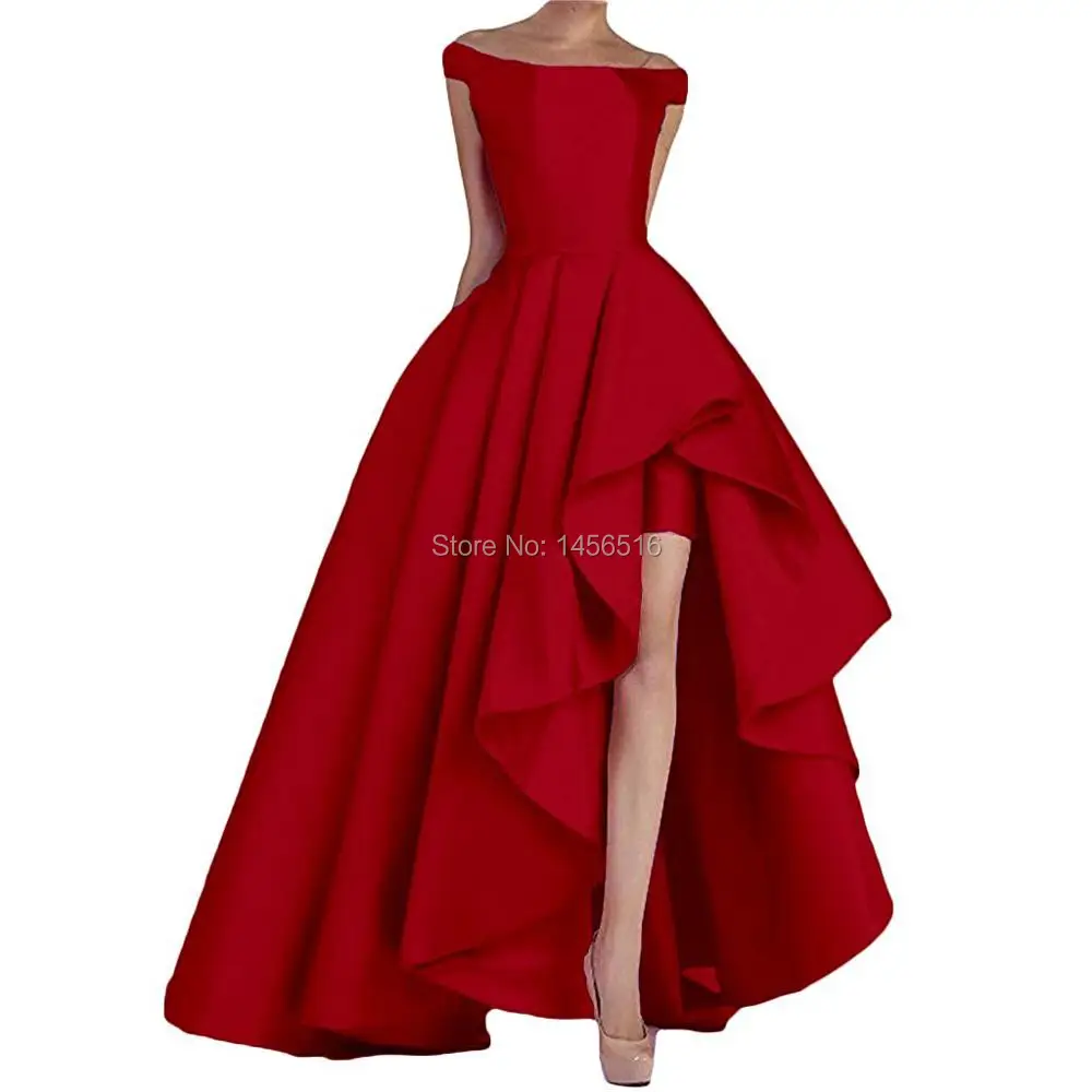 2019 новое поступление с открытыми плечами vestidos de fiesta Высокая Низкая Длинные
