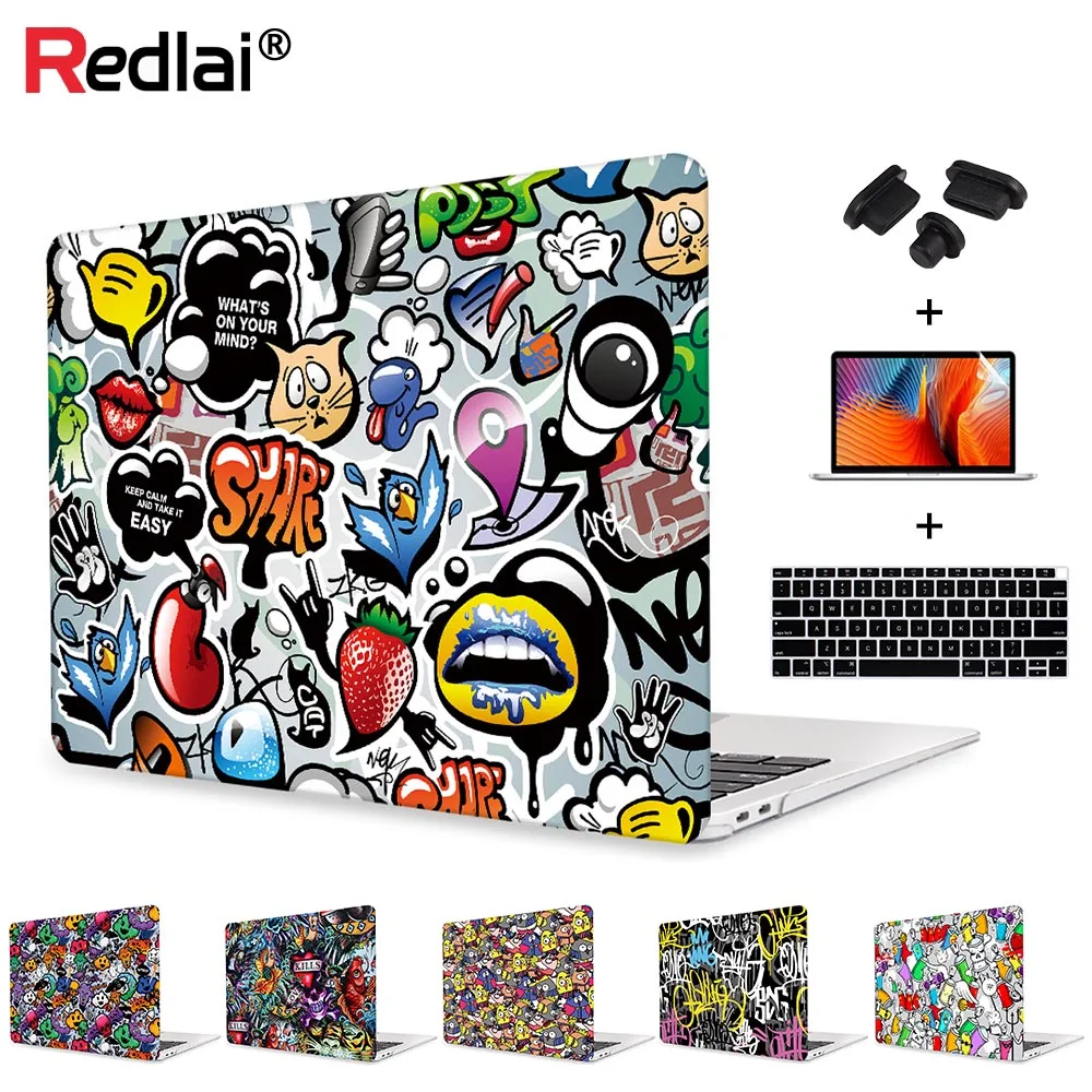 Чехол для ноутбука Redlai MacBook Air 13 A1932 чехол 2019 Pro 15 Touch bar Shell retina 12 граффити жесткий |