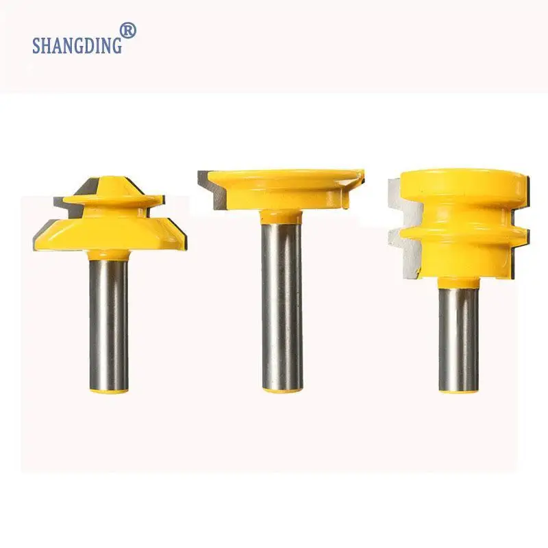 Best Price 3Pcs Jointing Router Bit Set -Lock Miter Glue Joint Drawer Front Yellow YG6X Native Alloy Durable Quality | Инструменты