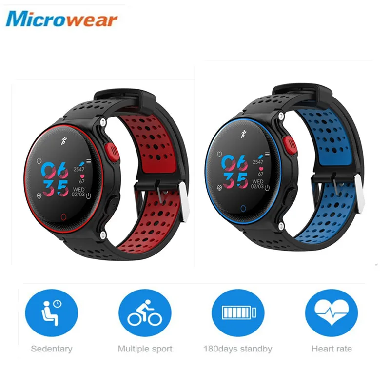 

Microwear X2 Plus Smart Watch Bluetooth 4.0 IP68 Waterproof SmartWatch Touch Key Sleep Heart Rate Monitor Pedometer for Phone