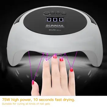 

Professional 75W UV Led Nail Art Dryer Gel Polish Curing Manicure Intelligent Nail US Plug Nail Dryer