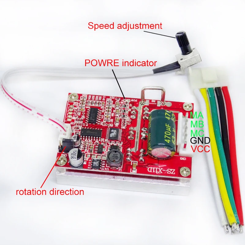 

1pc Brushless Motor Controller DC 6-50V 3 Phases BLDC PWM Driver Board Motor Regulator (No Hall)