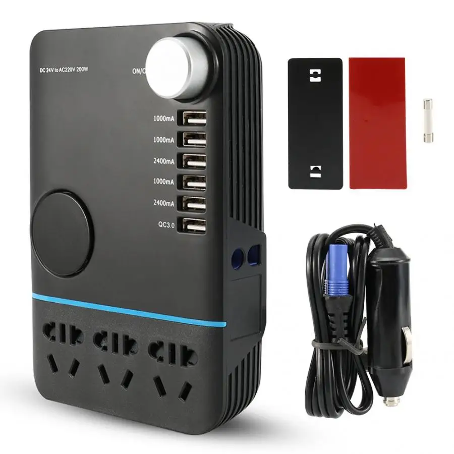 

Car Intelligent Converter Pocket Power Inverter for Truck 200W 20-30V with USB automobile accessories