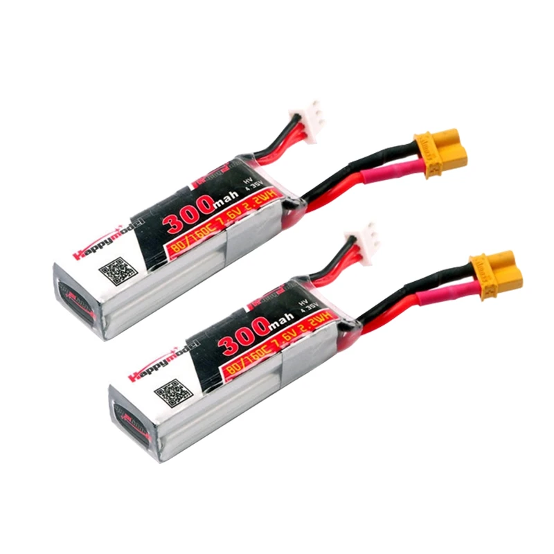 Upgrade Lipo Battery Happymodel 2S 300mAh 7 6 V HV 80C перерабатываемая батарея для Whoop Mobula7 FPV RC Мини Drone