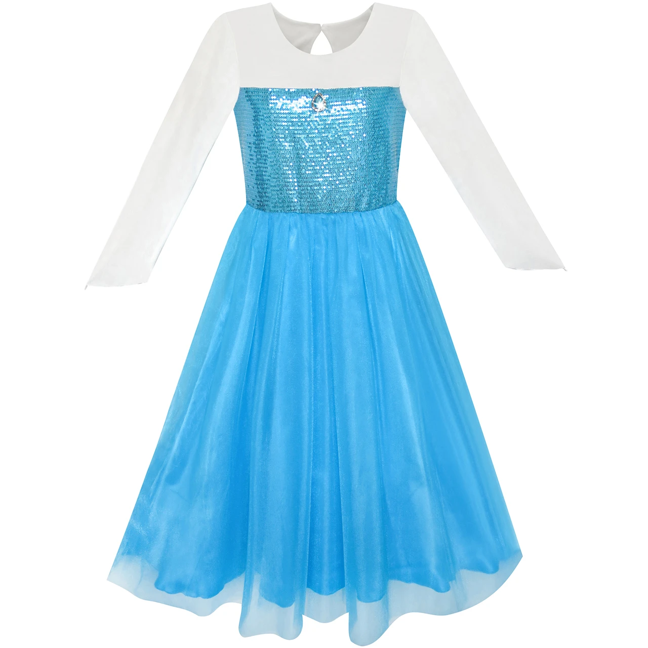 Sunny Fashion платья для девочек платье Эльза Принцесса Одеваться аксессуары коронка