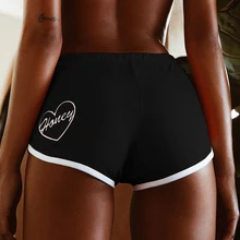 Женские Эластичные повседневные шорты с высокой талией, спортивные шорты для фитнеса, спортзала, Mujer Femme, черные шорты, Pantaloncini