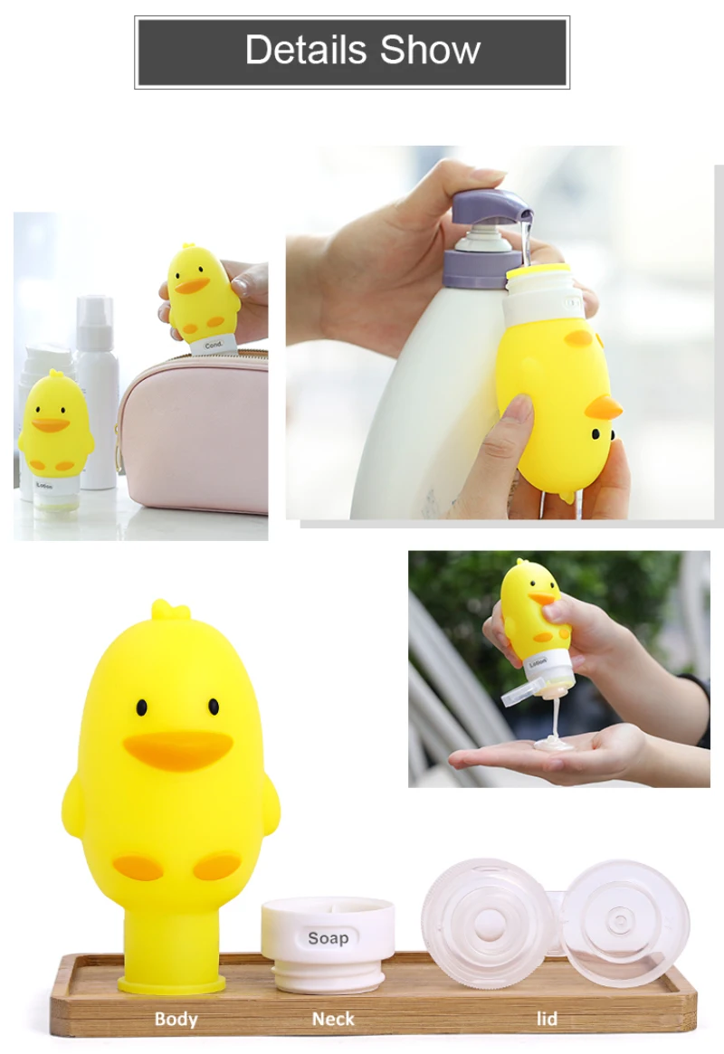 

Portable Squeeze Multi-function Cartoon Animal Modeling Bottle Travel Silicone Makeup Lotion Shampoo Bath Container Sub-bottles
