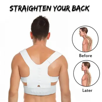 Wome Men Elastic Back Posture Corrector Vest Body Shaper Waist Trimmer Corrector Straighten Belt Brace Support Shoulder XL Size