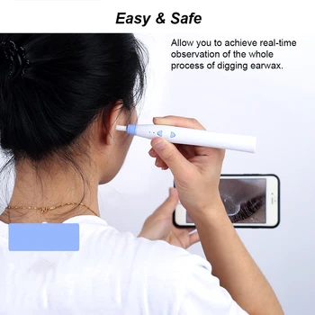 

720P Ear Cleaner Endoscope WiFi Visual Earpick Otoscope 5.5mm Camera Lens HD Ear Cleaning Tool Otoscope For Android IOS iPad