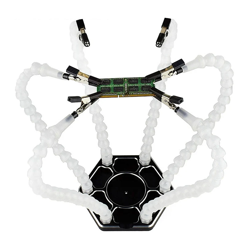 

Third Hand Soldering PCB Holder Six Arms Helping Hands Accessory Tools