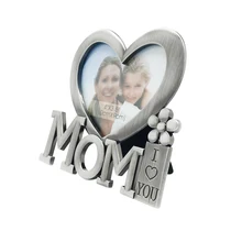 Металлическая рамка в форме сердца I «Love You Mom», нежная фоторамка для мам, день рождения, женский подарок на день матери