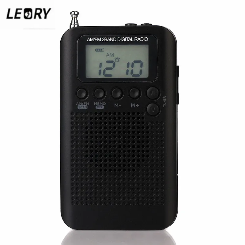 Портативный FM/AM цифровой радиоприемник LEORY динамик с ЖК дисплеем будильник