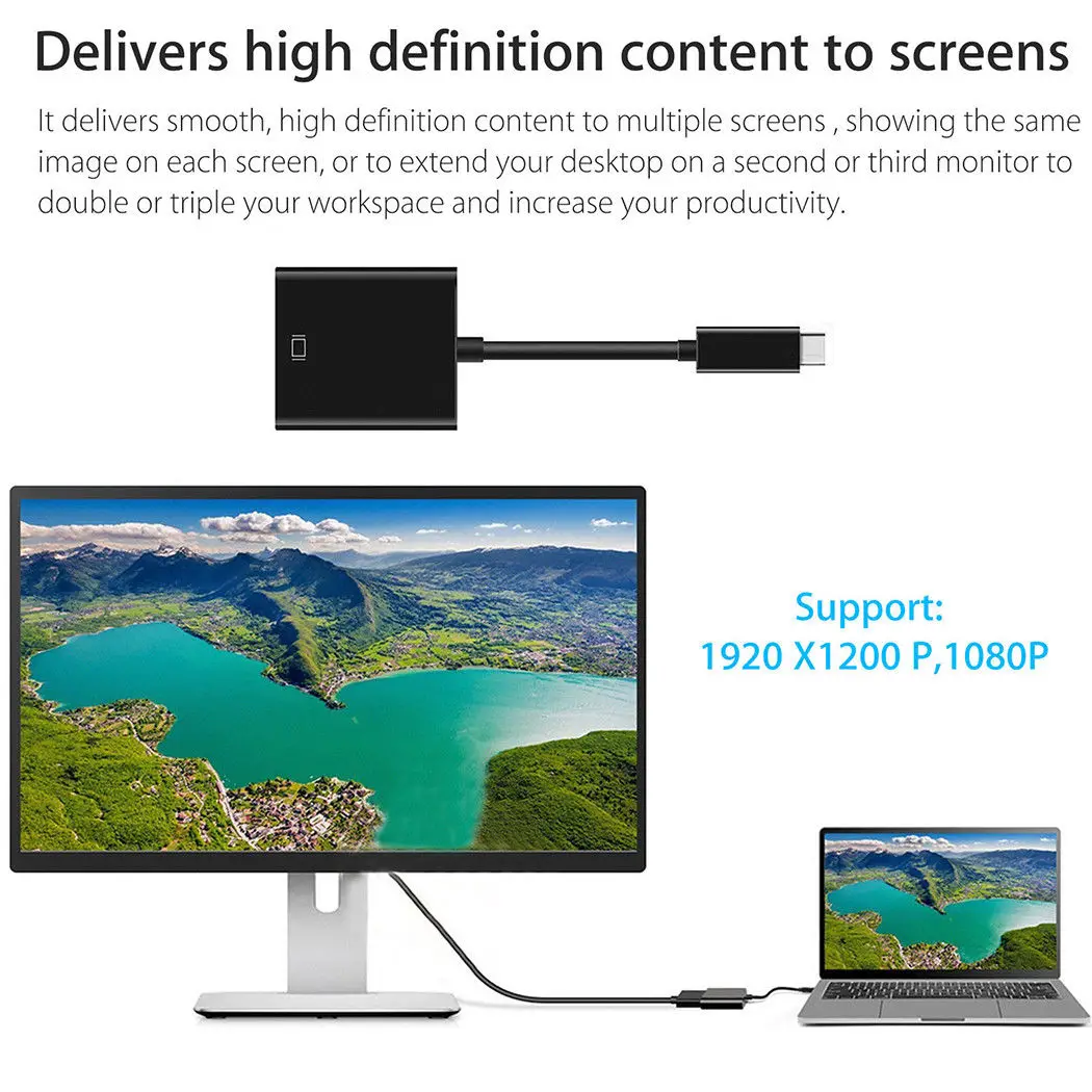 

USB-C Type-C to HDMI HDTV Adapter Cable For Samsung Note 8 Note 9 S9 S8 Macbok