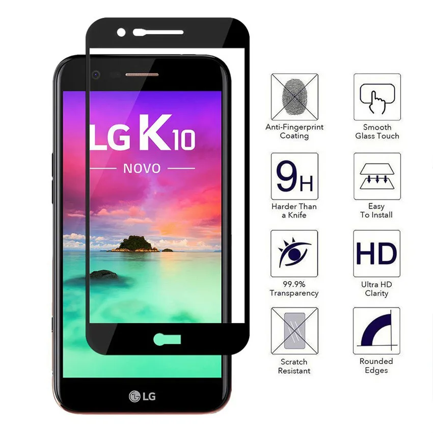 Закаленное стекло для LG K10 2018 чехол с полным покрытием K8 G7 V40 V30 V20 Q6 защитное на k 10