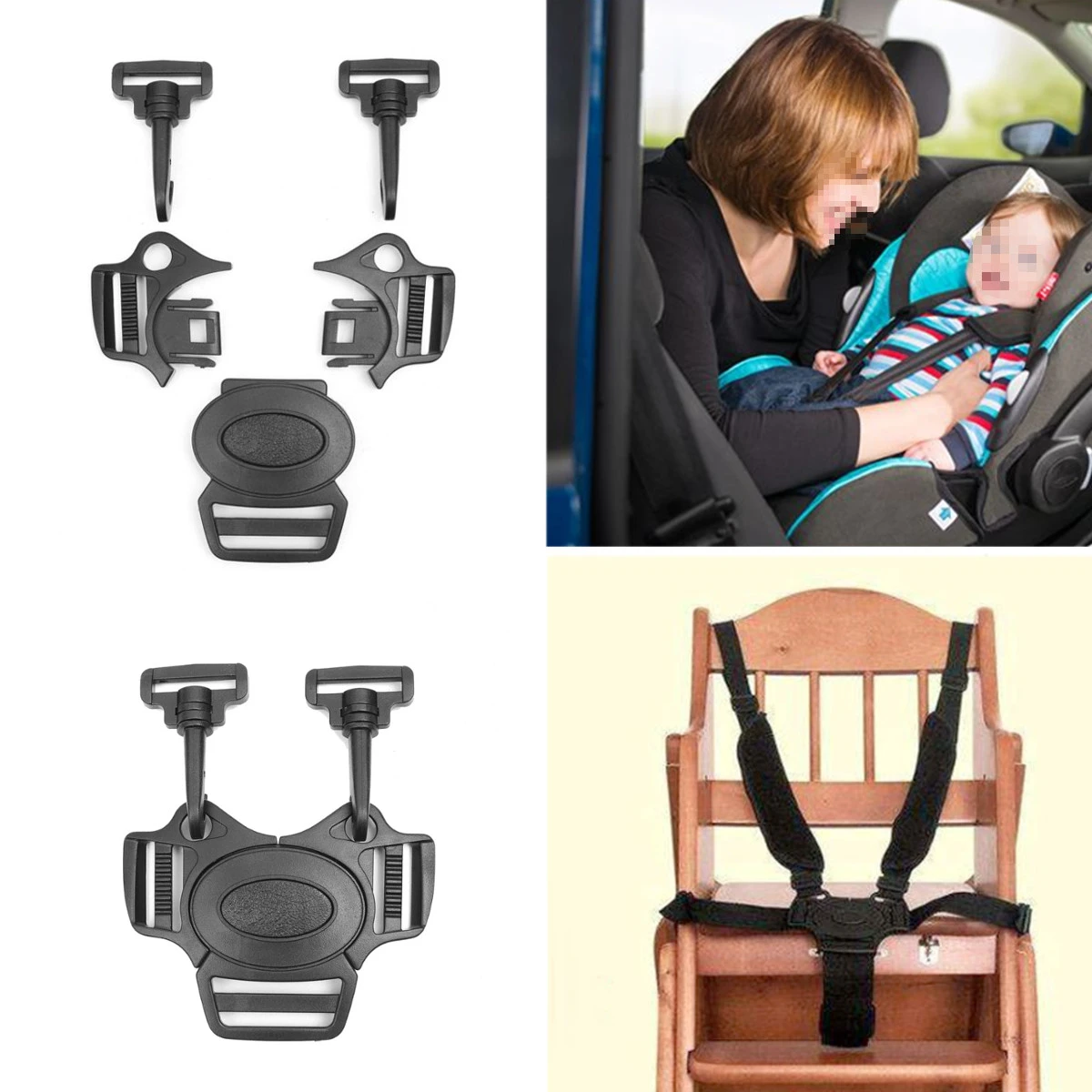 Baby 5-Punt Riem Lock Clip Haak Kinderwagen Buggy Safe Harness Riem Gesp  Zwarte Kinderwagen Kinderwagen Veilig band - AliExpress Automobiles \u0026  Motorcycles