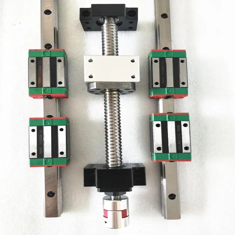 HGR15-250mm Linear Guideway 2 Rail RM1605-250mm ballscrew+BK//BF12 end bearing