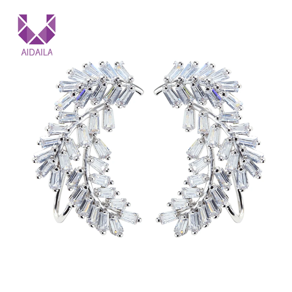 

Dangle Earrings with Full AAA+ Cubic Zirconia CZ Luxury Ethnic Feather Drop Earrings Zircon Earring Mujer Gifts Jewelry Bijoux