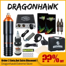 Полный комплект татуировки роторная машина пистолет Картридж иглы черный пигмент Перевозчик Коробка Набор