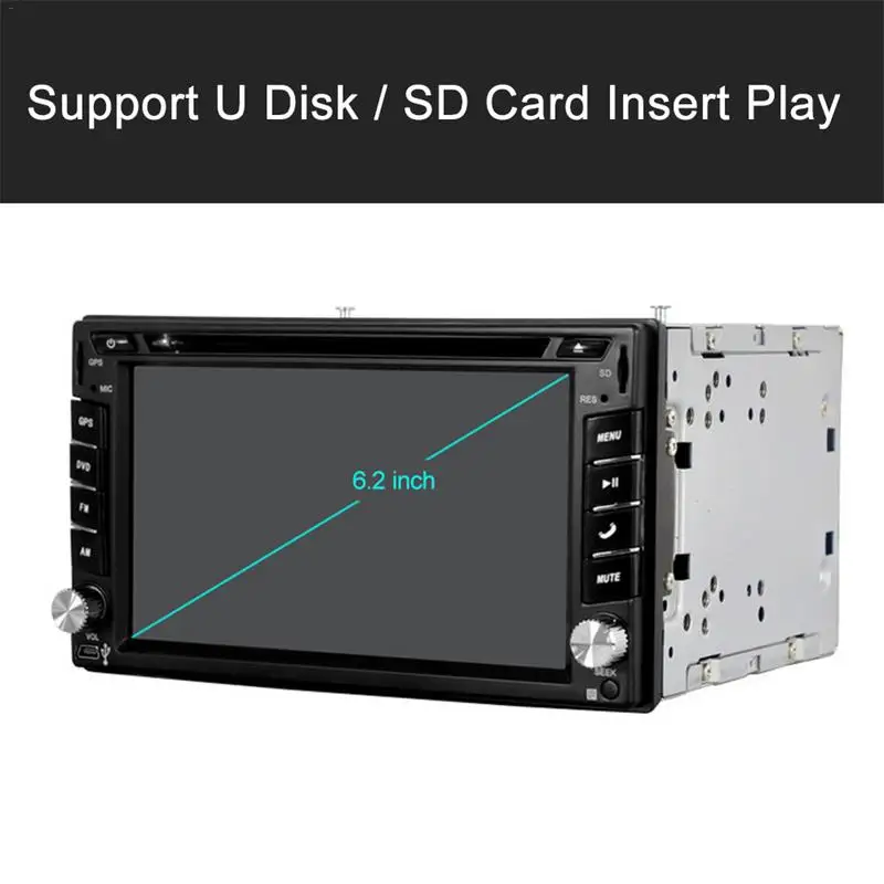 

6.2" 2 Din Car Stereo DVD Player GPS Navigation Bluetooth Radio USB/SD /FM