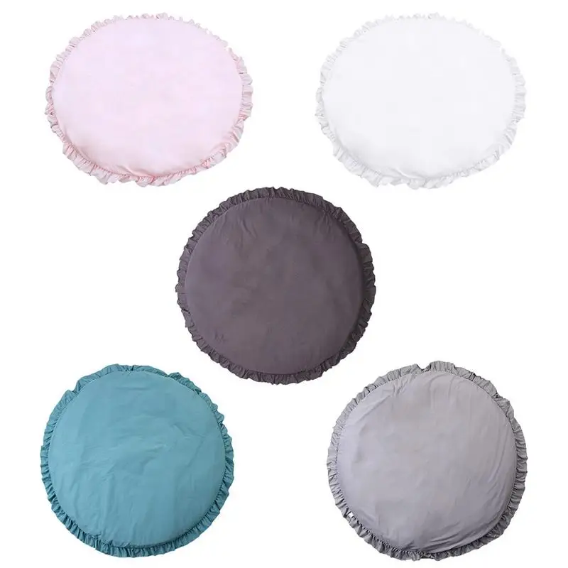 

Children Baby Game Mat Solid Color Lace Play Crawl Round Mat Cart Air-conditioned Rug Tent Bed Valance Decor For Children