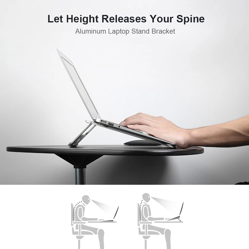 BUBM Laptop Stand Bracket Foldable and Hollow Cooling Aluminum Portable PC Holder for Apple Macbook and Most Laptops Computers BUBM Laptop Stand Bracket Foldable and Hollow Cooling Aluminum Portable PC Holder for Apple Macbook and Most Laptops Computers