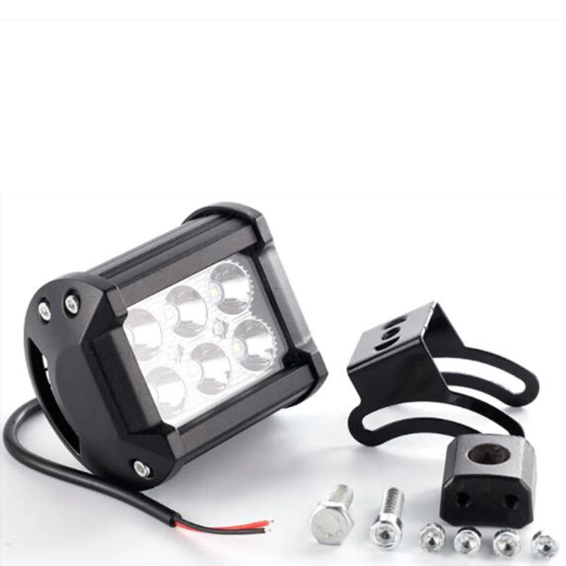

18w Led Motorcycle Aluminum Spot Light Working Headlight Lamp 6000k For Harley Honda Kawasaki Yamaha Cruiser Bobber