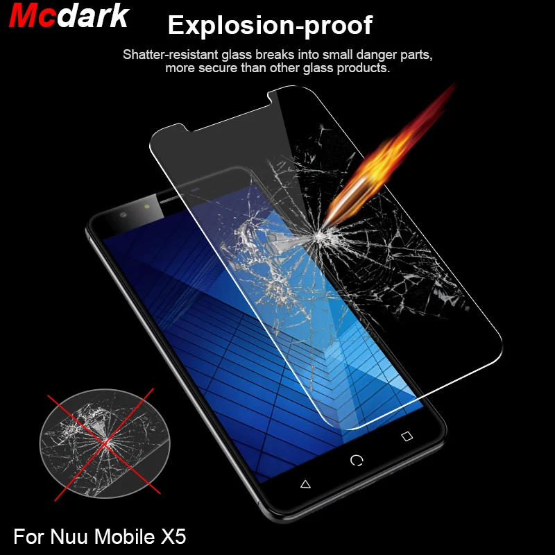 Mcdark 9H закаленное стекло для Nuu Mobile X5 Защитная пленка экрана стеклянная легкая в