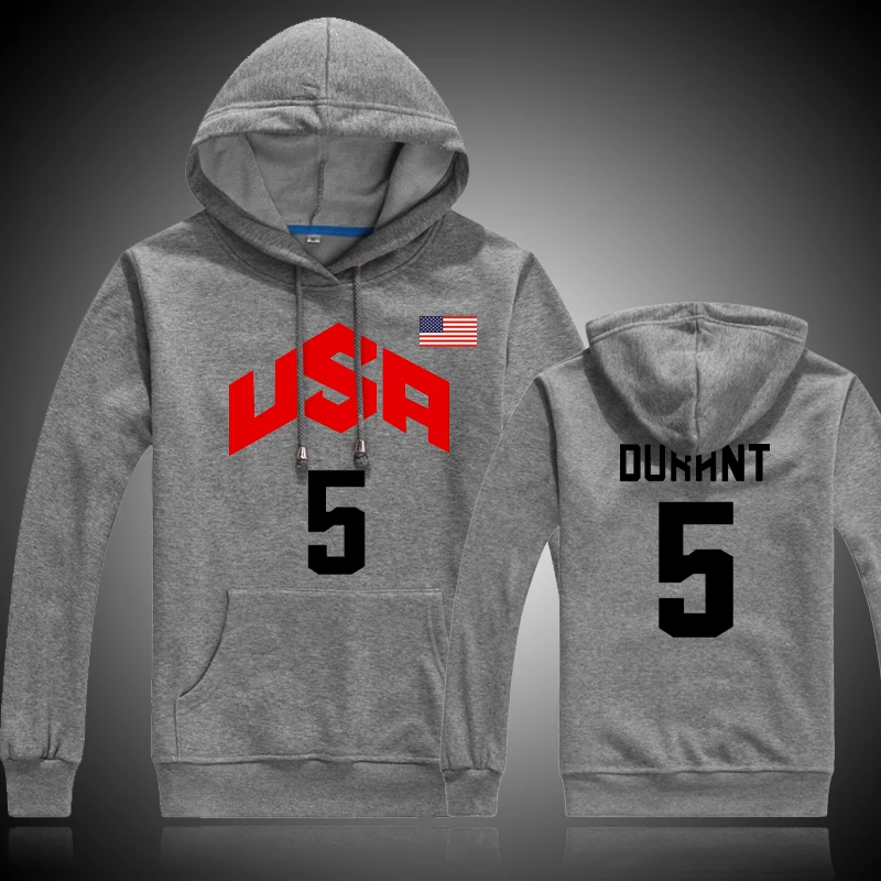 Hombres de algodón de manga larga EQUIPO DE ee.uu. Number 5 trueno baloncesto Dream Team Hoodie Loose transpirable de manga larga pullover 5 MY281 Hombres de algodón de manga larga EQUIPO DE ee.uu. Number 5 trueno baloncesto Dream Team Hoodie Loose transpirable de manga larga pullover 5 MY281