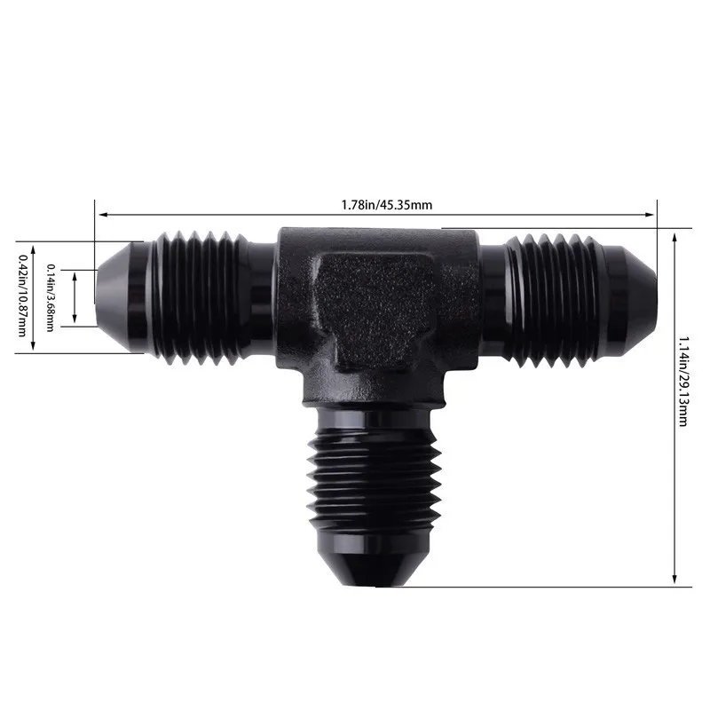 ESPEEDER алюминиевый сплав AN4 вспышка Юнион тройник Т-образная штуцер адаптер Разъем Автомобильные аксессуары черный