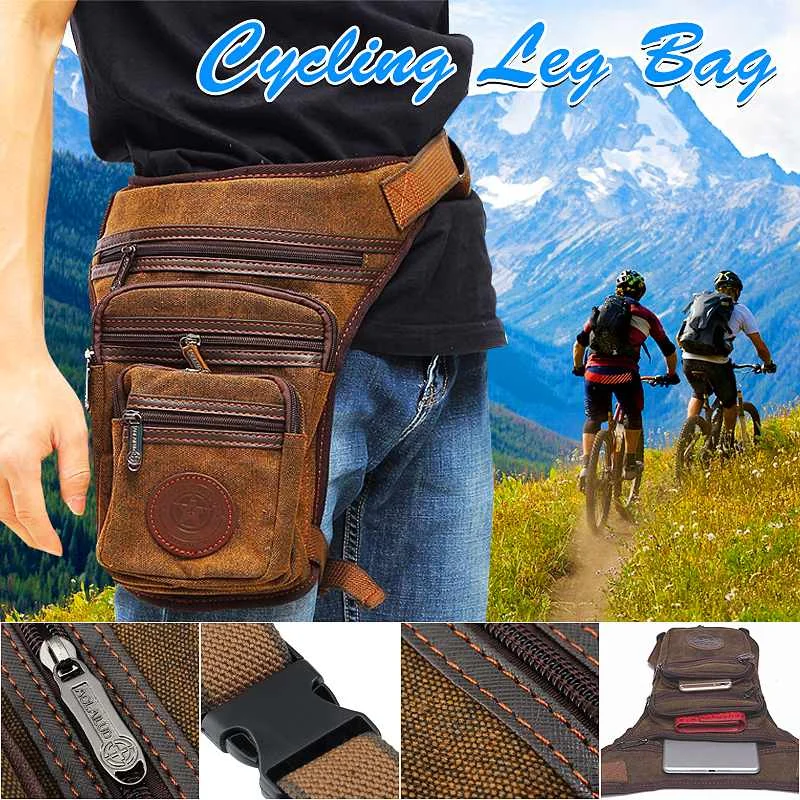 

Waist Leg Bags Men Thigh Drop Bags Belt Fanny Pack Canvas/Oxford Cloth Travel Motorcycle Cycling Outdoor Crossbody Messenger
