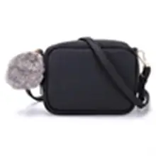 Повседневная Женская мини сумка через плечо из тисненой искусственной кожи Маленькая сумка через плечо с помпоном женская сумка-тоут