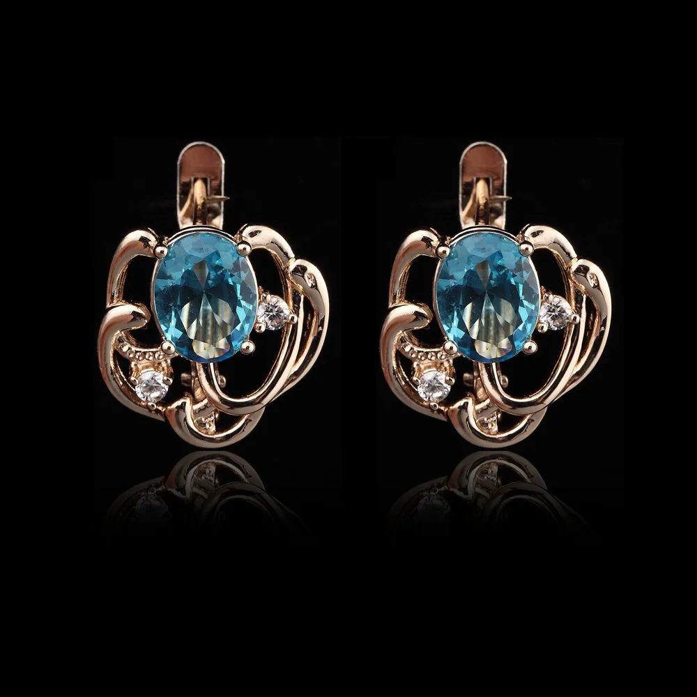 Серьги золотистого цвета 585 пробы Orecchini Brincos трендовые новые модные женские