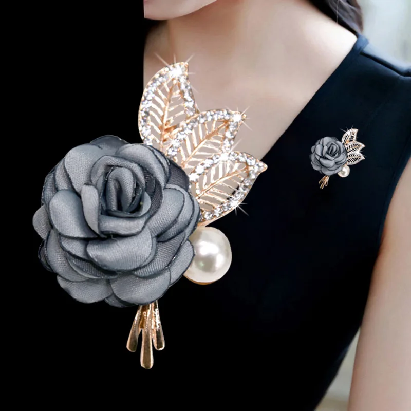 

Korean Fashion Fabric Flower Brooches Lapel Pin Sweater Coat Corsage Shawl Scarf Buckle Women Accessories Brooch Jewelry Luxury