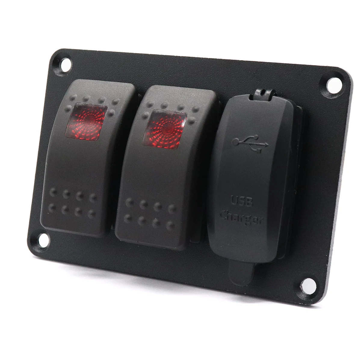 Waterproof DC 12V 24V aluminum plate and marine Marine Installation Kit with rocker switch and